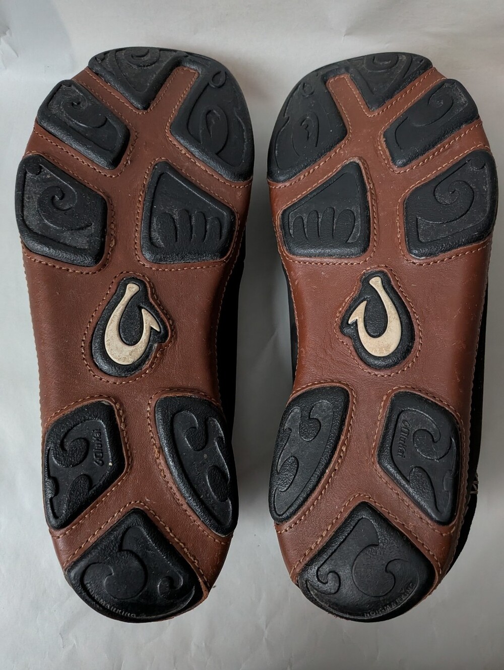Olukai Moloa Men's Slip On Leather Casual Shoes Black/Toffee Size 11.5 - Picture 9 of 10